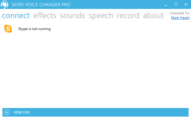 Screenshot: Skype not running